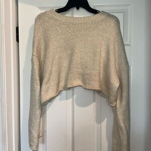 cream cropped sweater